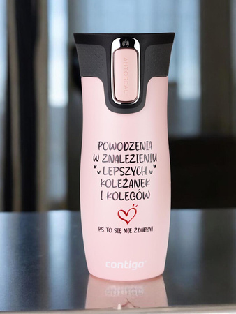 Kubek termiczny Contigo West Loop 2.0 470ml - Na odejście z pracy - Różowy Mat