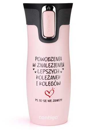 Kubek termiczny Contigo West Loop 2.0 470ml - Na odejście z pracy - Różowy Mat