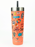 Contigo Luxe Tumbler - Kubek termiczny ze słomką - 720ml - Summer - Coral